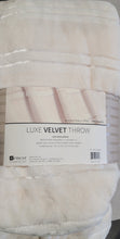 Load image into Gallery viewer, Life Comfort Luxe Velvet Throw Blanket 60in x 70in Vibrant Elegant Design, Soft Cream