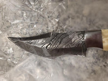 Load image into Gallery viewer, Camel bone Hunting knife DAMASCUS steel KNIFE FULL TANG