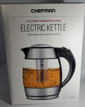 Load image into Gallery viewer, Chefman 1.8 Liter Electric Glass Kettle With Removable Tea Infuser, Open Box