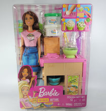 Load image into Gallery viewer, Barbie Noodle Bar Playset with Brunette Doll, Workstation and Accessories, Age 4 yrs+