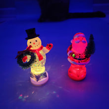 Load image into Gallery viewer, Lighted LED Santa with Tree Mini Shimmer Glitter 3" x 2" Durable Acrylic Snow Globe