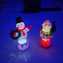 Load image into Gallery viewer, Lighted LED Santa with Tree Mini Shimmer Glitter 3" x 2" Durable Acrylic Snow Globe