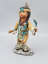 Load image into Gallery viewer, Native America Little Boy Dancer, Missing Tail Feathers, Hand Painted Collectable figurine #20
