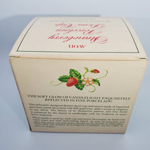 Load image into Gallery viewer, Avon Strawberry Porcelain Demi Cup & Saucer Fragrance Candlette Candle in Box, Vintage, New