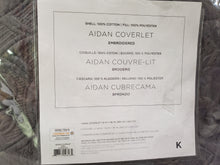 Load image into Gallery viewer, AIDAN Coverlet Embroidered 100% Cotton Shell / 100% Polyester Fill - Size King, Charcoal