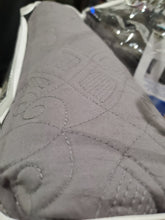 Load image into Gallery viewer, AIDAN Coverlet Embroidered 100% Cotton Shell / 100% Polyester Fill - Size King, Charcoal