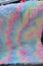 Load image into Gallery viewer, Light Pink Rainbow Tie-Dye Plush Throw Blanket, Double Sided, child's