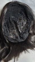 Load image into Gallery viewer, Black Straight Bob Wig, Heat Resistant Synthetic 12 Inch Middle Part Cosplay Halloween