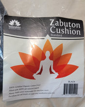 Load image into Gallery viewer, Zabuton Cushion Standard Meditation and Yoga - Black Organic Cotton Cover, Kapok Fill, 24"x24"