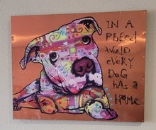 Load image into Gallery viewer, Framed Dogs, Copper Wall Art, Picture, "In a Perfect World" (19"x15"x1")