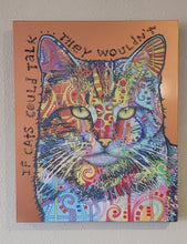 Load image into Gallery viewer, Abstract Talking Cats on Copper - Wall Art (19"x15 5/8"x1.5")