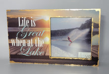 Load image into Gallery viewer, Wood Vertical Photo Box Frame - Life's Great at The Lake - Photo Box fits 5" x 5" Photo