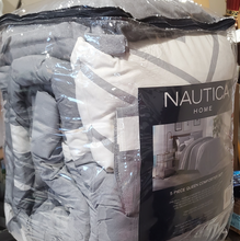 Load image into Gallery viewer, Bedding Nautica 5-Piece Gray Comforter Set With Throw Pillows, Queen Size