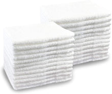 Load image into Gallery viewer, Pacific Linens 24-Pack White 100% Cotton Towel Washcloths, Durable, Lightweight, Commercial Grade and Ultra Absorbent