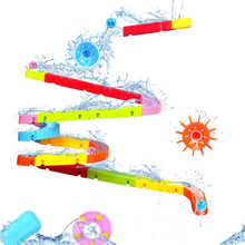 Load image into Gallery viewer, Kids Bath Toys Assemble Set Fun DIY Slide Indoor Waterfall Track Stick to Wall with Suction Cup and Wheels Water Ball Shower Bathtub Toy Children