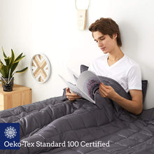 Load image into Gallery viewer, Cooling Weighted Blanket 20 lbs (100% Cotton Material with Glass Beads) Grey, Queen Size