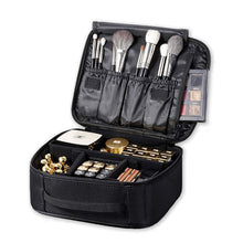 Load image into Gallery viewer, ROWNYEON Makeup Train Case Makeup Bag Organizer Travel Makeup Case Cosmetic Bag Professional Portable Storage Bag for Cosmetics 9.8'' Mini Black