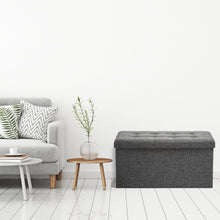 Load image into Gallery viewer, Seville Classics Ottoman Square Two seat Low Foot Rest Foldable Storage