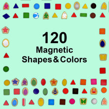 Load image into Gallery viewer, JQP Educational worksheets, 20 Double Sided Task Slides. Magnetic Shapes and Colors (120 Pieces) Creative Learning Program.