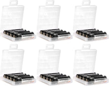 Load image into Gallery viewer, Whizzotech AA/AAA Cell Battery Storage Case/Holder with Charge Reminder Markings Clear Color (6 Pack)