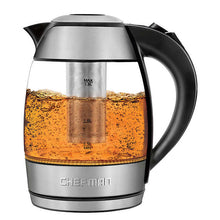 Load image into Gallery viewer, Chefman 1.8 Liter Electric Glass Kettle With Removable Tea Infuser