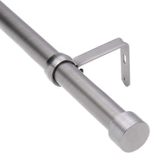 Load image into Gallery viewer, Umbra Cappa Curtain 1-Inch Drapery Rod, Includes 2 Matching Finials, Brackets & Hardware, 66 to 120-inches, Pewter