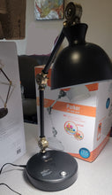 Load image into Gallery viewer, OttLite LED Table Lamp, Black - 3 Brightness levels, Adjustable Knobs, Wireless Charging, Touch Control, USB Port (5V, 2.1A)
