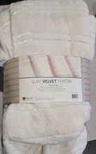 Load image into Gallery viewer, Life Comfort Luxe Velvet Throw Blanket 60in x 70in Vibrant Elegant Design, Soft Cream
