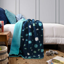 Load image into Gallery viewer, Life Comfort Kids Ultimate Sherpa Fleece Throw, Teal / Dark Blue
