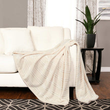 Load image into Gallery viewer, Life Comfort Luxe Velvet Throw Blanket 60in x 70in Vibrant Elegant Design, Soft Cream
