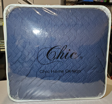 Load image into Gallery viewer, Chic Home Ora 3 Piece Reversible Comforter Set Embossed Embroidered Navy Blue, Geometric Bedding - QUEEN
