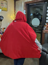 Load image into Gallery viewer, Water-Repellent Reversible Fleece &amp; Microfiber Cape w/ Hood, Red &amp; Black
