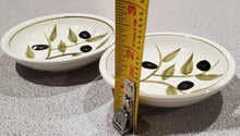Load image into Gallery viewer, Harry &amp; David Olive Pattern mini Hors d'oeuvre saucers, 2-Pk,  3.5" x 1"
