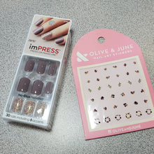 Load image into Gallery viewer, KISS imPRESS Nails Press-On Manicure Nails &amp; Nail Art Stickers Floral Flowers Lot
