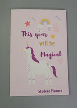 Load image into Gallery viewer, Homeschool Student Planner with 8 Preprinted Subjects: This Year Is Going to Be Magical 6"x9" Unicorn Themed Calendar Paperback – January 6, 2021
