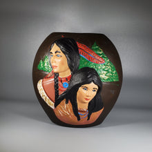 Load image into Gallery viewer, Native America Hand Painted Vase with Man &amp; Woman #8
