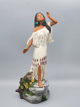 Load image into Gallery viewer, Native American Girl on Cliff - Standing, Hand Painted Collectable figurine  #13
