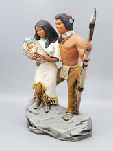 Load image into Gallery viewer, Native American Family with baby &amp; Spear - Standing, Hand Painted Collectable figurine  #15
