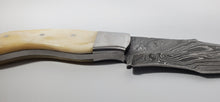 Load image into Gallery viewer, Camel bone Hunting knife DAMASCUS steel KNIFE FULL TANG
