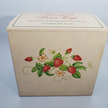 Load image into Gallery viewer, Avon Strawberry Porcelain Demi Cup &amp; Saucer Fragrance Candlette Candle in Box, Vintage, New
