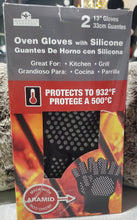 Load image into Gallery viewer, Nouvelle Legende 13" Oven Gloves with Silicone, 2 Gloves, 932°F Aramid Fibers
