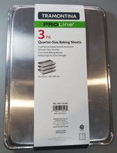 Load image into Gallery viewer, Tramontina Aluminum Baking Sheet Pan, Quarter Size, 9.5"L x 13"W, 3 count

