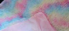 Load image into Gallery viewer, Light Pink Rainbow Tie-Dye Plush Throw Blanket, Double Sided, child's
