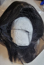 Load image into Gallery viewer, Black Straight Bob Wig, Heat Resistant Synthetic 12 Inch Middle Part Cosplay Halloween

