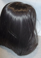 Black Straight Bob Wig, Heat Resistant Synthetic 12 Inch Middle Part Cosplay Halloween