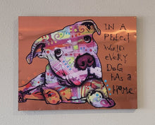 Load image into Gallery viewer, Framed Dogs, Copper Wall Art, Picture, "In a Perfect World"  (19"x15"x1")
