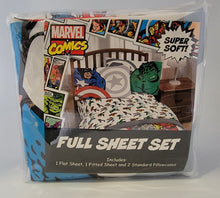 Load image into Gallery viewer, Marvel Comics 4-PC Full Sheet Set- Captain America, Hulk, Iron Man, Thor
