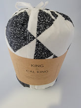Load image into Gallery viewer, Duvet Cover Set, Black &amp; White Geometric, Reversible  3-PC, King/Cal King
