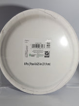 Load image into Gallery viewer, Halloween 8.6 inch Purple Party Plates, 8-pack with Witch, Skeleton, Cat, and Pumpkin
