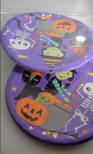 Load image into Gallery viewer, Halloween 8.6 inch Purple Party Plates, 8-pack with Witch, Skeleton, Cat, and Pumpkin
